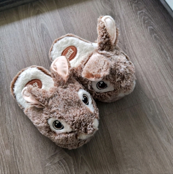 Peter Rabbit Kids Bunny Slippers Size 13-1 Brown Soft - Picture 1 of 4